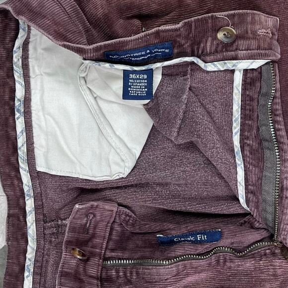 Vintage Y2K Roundtree Yorke Corduroy Pants 36x29 Baggy Wide Leg Chocolate Brown - Picture 4 of 4